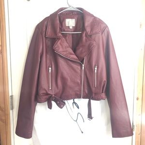 ASOS Ox Blood Faux Leather Jacket
